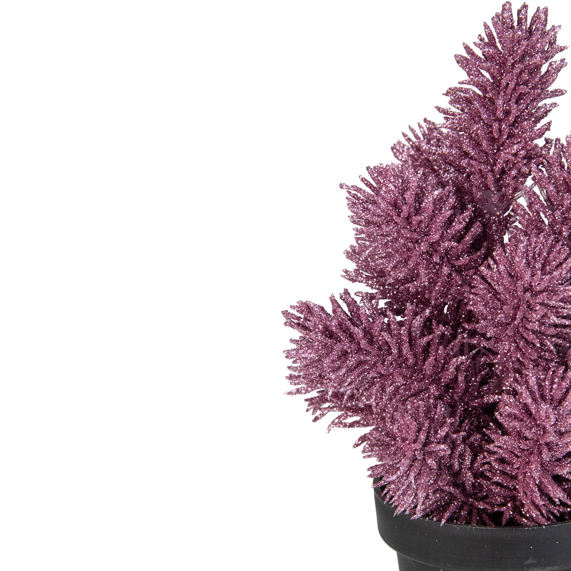8.5" Unlit Metallic Glitter Artificial Potted Christmas Tree